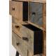 Commode San Woody Chiffonnier Meuble de Rangement Scandi en Bois et Acier 31x89x90cm