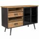Bahut Damian Vaisselier Woody Buffet de Rangement Indus Acier et Sapin 40x75x113cm