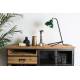 Bahut Damian Vaisselier Woody Buffet de Rangement Indus Acier et Sapin 40x75x113cm