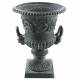 Vasque et Socle Géant Vase Jardinière Extérieur de Château en Fonte Grise 44x44x111cm