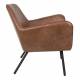 Fauteuil Bon Lounge Assise Vintage Woody en Polyuréthane Marron 76x78x80cm