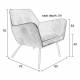 Fauteuil Bon Lounge Assise Vintage Woody en Polyuréthane Marron 76x78x80cm