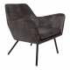 Fauteuil Bon Lounge Assise Vintage Woody en Polyuréthane Gris 76x78x80cm