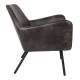 Fauteuil Bon Lounge Assise Vintage Woody en Polyuréthane Gris 76x78x80cm
