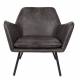 Fauteuil Bon Lounge Assise Vintage Woody en Polyuréthane Gris 76x78x80cm