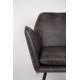 Fauteuil Bon Lounge Assise Vintage Woody en Polyuréthane Gris 76x78x80cm