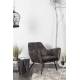 Fauteuil Bon Lounge Assise Vintage Woody en Polyuréthane Gris 76x78x80cm