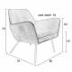 Fauteuil Bon Lounge Assise Vintage Woody en Polyuréthane Gris 76x78x80cm