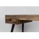 Bureau Léo Marque Woody Console Secrétaire Style Scandinave en Teck et Métal Patiné Noir 56x76x118cm