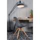 Bureau Léo Marque Woody Console Secrétaire Style Scandinave en Teck et Métal Patiné Noir 56x76x118cm
