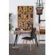Bureau Léo Marque Woody Console Secrétaire Style Scandinave en Teck et Métal Patiné Noir 56x76x118cm