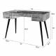 Bureau Léo Marque Woody Console Secrétaire Style Scandinave en Teck et Métal Patiné Noir 56x76x118cm