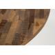 Table Ronde MO 110 Table de Repas Woody Salon Design Industriel Vintage en Acier et Teck 76x110x110cm