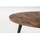 Table Ronde MO 110 Table de Repas Woody Salon Design Industriel Vintage en Acier et Teck 76x110x110cm