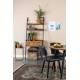 Table Ronde MO 110 Table de Repas Woody Salon Design Industriel Vintage en Acier et Teck 76x110x110cm