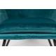 Fauteuil Bon Lounge Assise Woody Design Art Déco en Velours Bleu Canard 76x78x80cm
