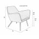 Fauteuil Bon Lounge Assise Woody Design Art Déco en Velours Bleu Canard 76x78x80cm