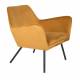 Fauteuil Bon Lounge Assise Woody Design Art Déco en Velours Gold 76x78x80cm