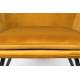 Fauteuil Bon Lounge Assise Woody Design Art Déco en Velours Gold 76x78x80cm
