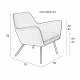 Fauteuil Bon Lounge Assise Woody Design Art Déco en Velours Gold 76x78x80cm