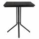 Table Haute Woody Carrée Maze Mange Debout Design Industriel en Acier et Bois Noir 75x75x93cm
