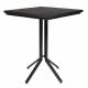 Table Haute Woody Carrée Maze Mange Debout Design Industriel en Acier et Bois Noir 75x75x93cm