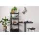 Table Haute Woody Carrée Maze Mange Debout Design Industriel en Acier et Bois Noir 75x75x93cm