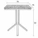 Table Haute Woody Carrée Maze Mange Debout Design Industriel en Acier et Bois Noir 75x75x93cm