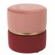 Bubbly Pouf de Salon Assise d'Appoint Woody Repose Pieds en Velours Rose 35x35x39cm
