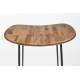 Tabouret de Bar Tangle Assise Haute Design Woody en Acier Noir et Bois Naturel 30x40x65cm