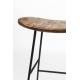 Tabouret de Bar Tangle Assise Haute Design Woody en Acier Noir et Bois Naturel 30x40x65cm