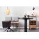Tabouret de Bar Tangle Assise Haute Design Woody en Acier Noir et Bois Naturel 30x40x65cm