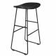 Tabouret de Bar Tangle Assise Haute Design Woody en Acier Noir et Bois Noir 30x40x65cm