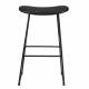 Tabouret de Bar Tangle Assise Haute Design Woody en Acier Noir et Bois Noir 30x40x65cm