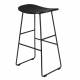 Tabouret de Bar Tangle Assise Haute Design Woody en Acier Noir et Bois Noir 30x40x65cm