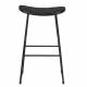 Tabouret de Bar Tangle Assise Haute Design Woody en Acier Noir et Bois Noir 30x40x65cm