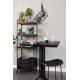 Tabouret de Bar Tangle Assise Haute Design Woody en Acier Noir et Bois Noir 30x40x65cm