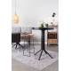 Tabouret de Bar Tangle Assise Haute Design Woody en Acier Noir et Bois Naturel 30x40x80cm