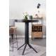 Tabouret de Bar Tangle Assise Haute Design Woody en Acier Noir et Bois Naturel 30x40x80cm