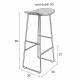Tabouret de Bar Tangle Assise Haute Design Woody en Acier Noir et Bois Naturel 30x40x80cm