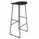 Tabouret de Bar Tangle Assise Haute Design Woody en Acier Noir et Bois Noir 30x40x80cm