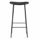Tabouret de Bar Tangle Assise Haute Design Woody en Acier Noir et Bois Noir 30x40x80cm