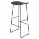 Tabouret de Bar Tangle Assise Haute Design Woody en Acier Noir et Bois Noir 30x40x80cm