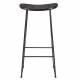 Tabouret de Bar Tangle Assise Haute Design Woody en Acier Noir et Bois Noir 30x40x80cm