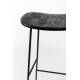 Tabouret de Bar Tangle Assise Haute Design Woody en Acier Noir et Bois Noir 30x40x80cm
