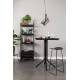 Tabouret de Bar Tangle Assise Haute Design Woody en Acier Noir et Bois Noir 30x40x80cm