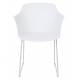 Lot de 2 Chaises Design Fauteuil de Table Tango Assise Woody en Acier et Plastique Blanc 54x58x81,5cm