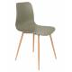 Lot de 2 Chaises Design Léon Assises Woody de Table en Acier et Plastique Vert 44,5x49x80cm