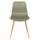 Lot de 2 Chaises Design Léon Assises Woody de Table en Acier et Plastique Vert 44,5x49x80cm