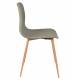 Lot de 2 Chaises Design Léon Assises Woody de Table en Acier et Plastique Vert 44,5x49x80cm